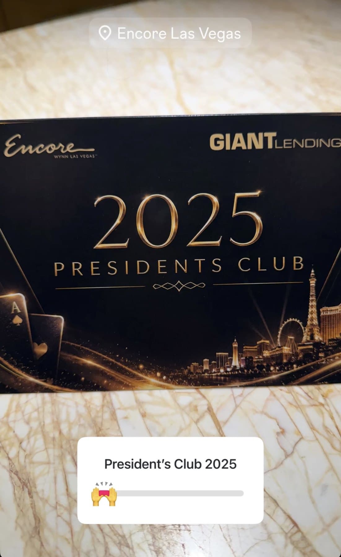 Giant Lending 2026 Presidents Club invitation at Encore Las Vegas